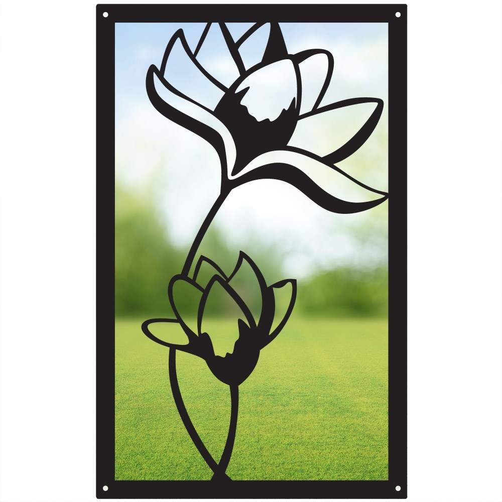 Lotus Flower Acrylic Rectangular Mirror 35cms x 22cms