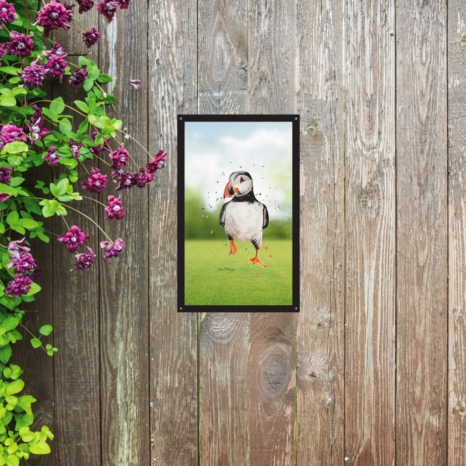 Walking Puffin Acrylic Painted Mirror 35cms