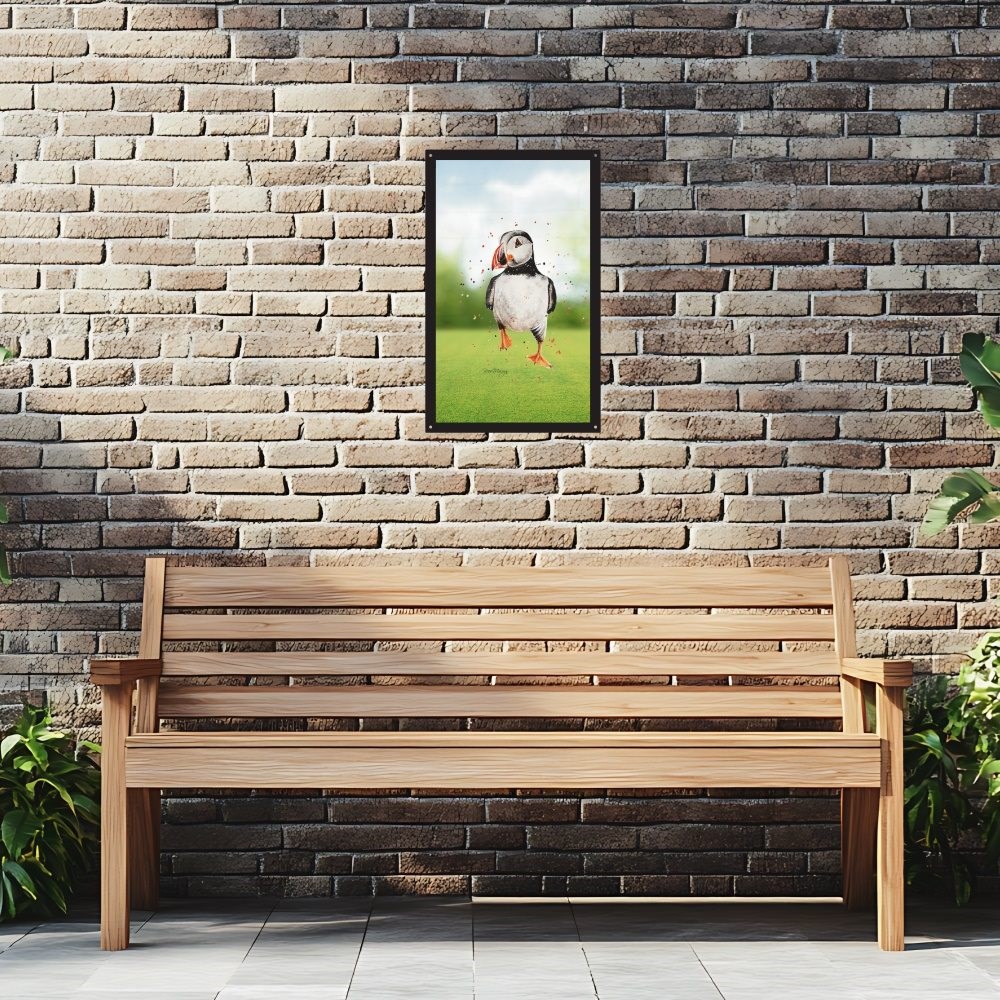 Walking Puffin Acrylic Painted Mirror 35cms