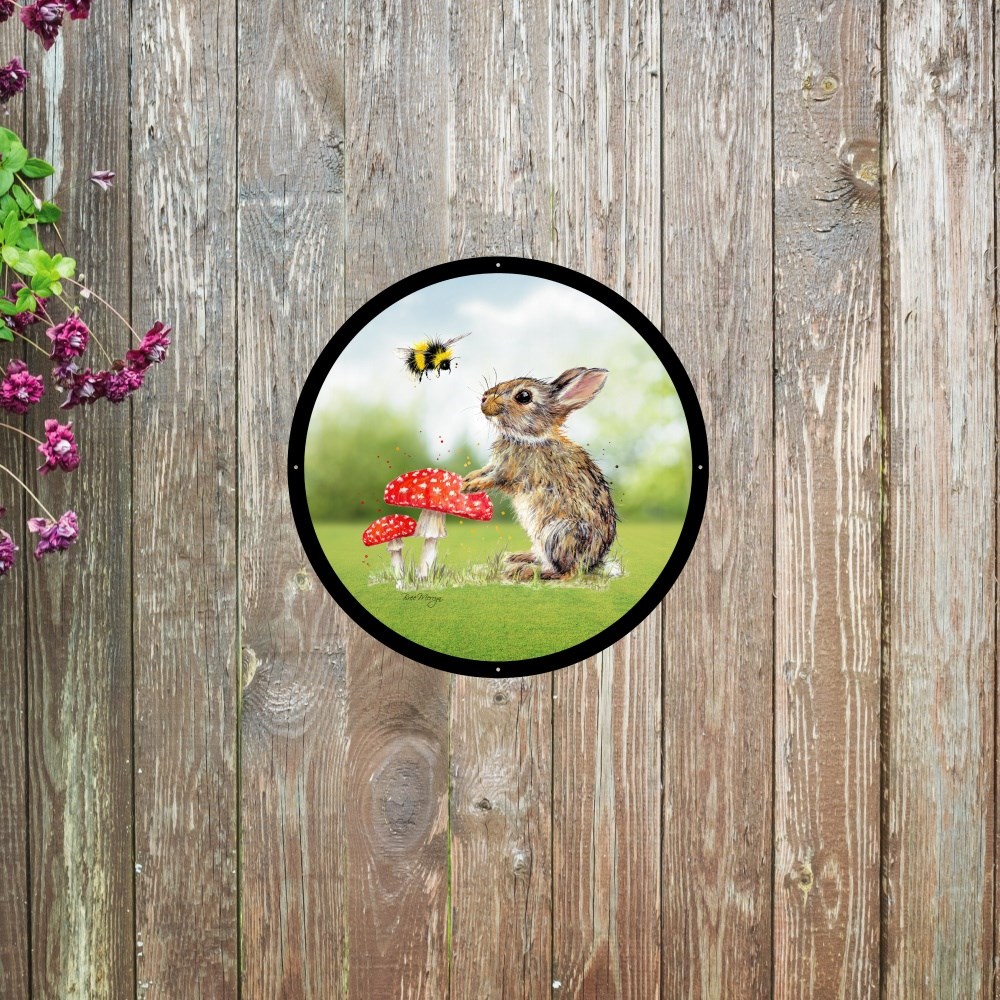 Bentley & Bumble Circular Acrylic Painted Mirror