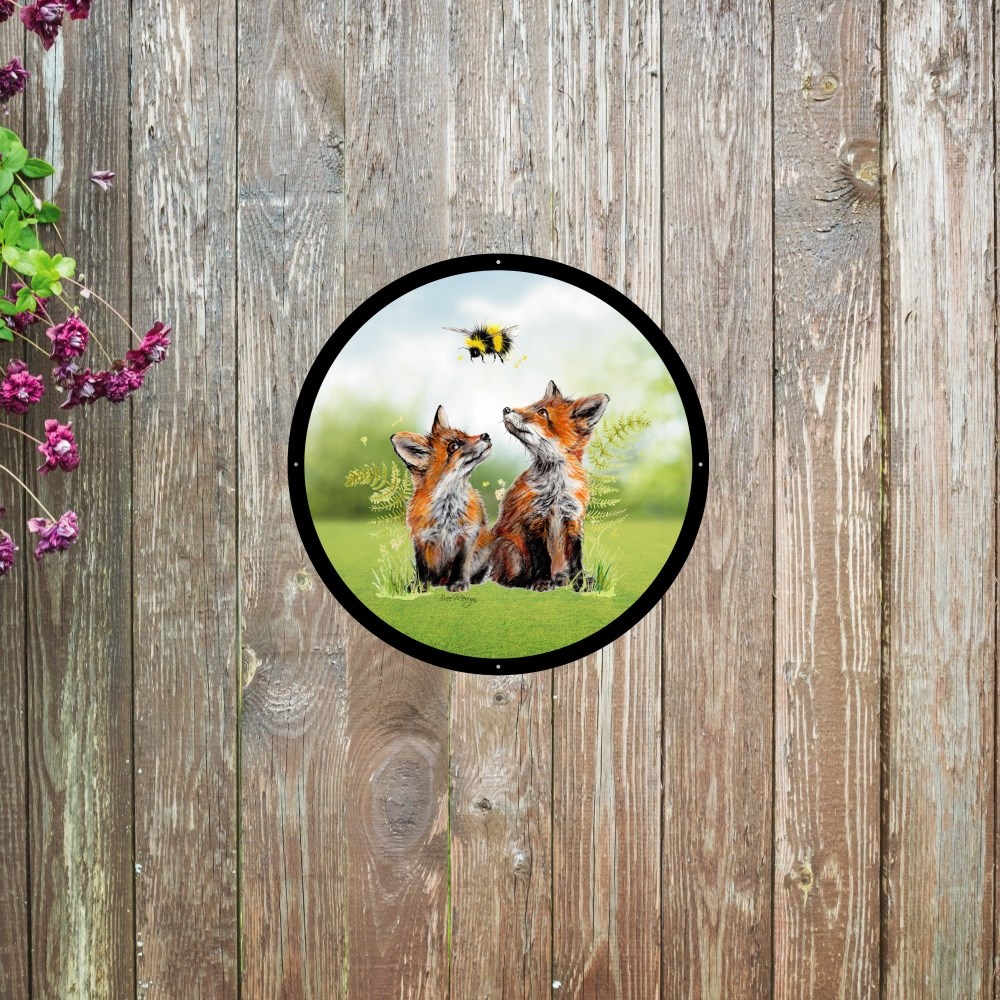 Blaze, Blare & Bumble Painted Acrylic Round Mirror