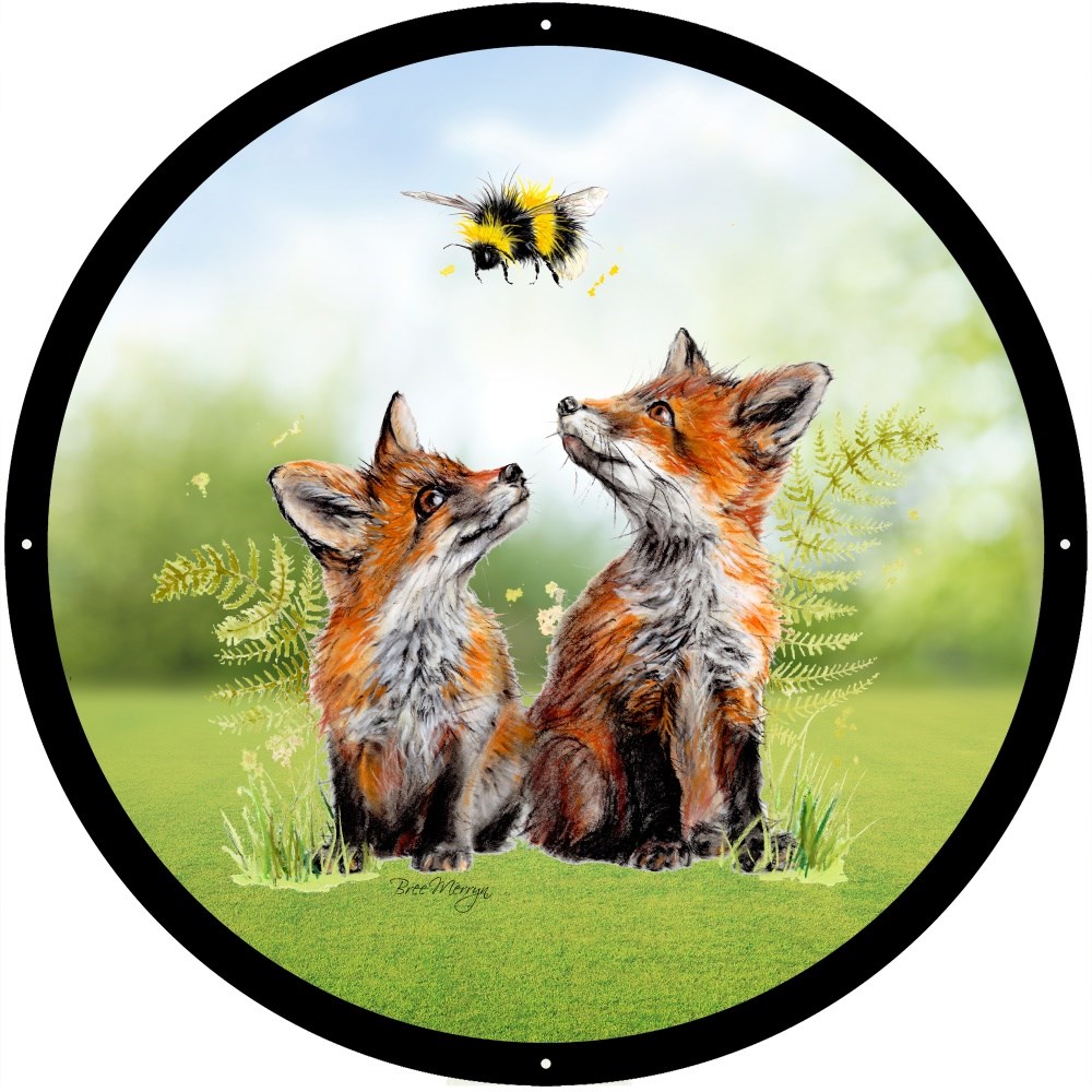 Blaze, Blare And Bumble Painted Acrylic Round Mirror 33cms