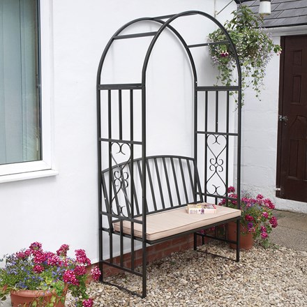 Huntingdon Steel Arch Bench & Cushion | L1.14m