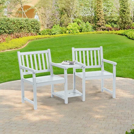 Polyurethane Painted Danesford Duo Bench | Pearl White | 1.6m
