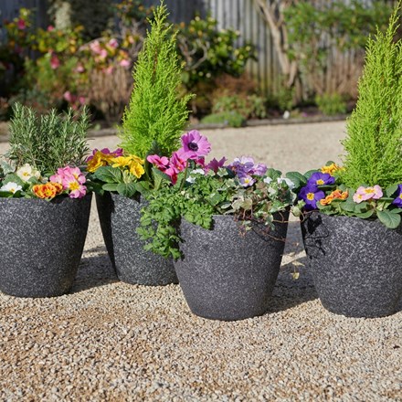 Pack of 4 Granite Planters