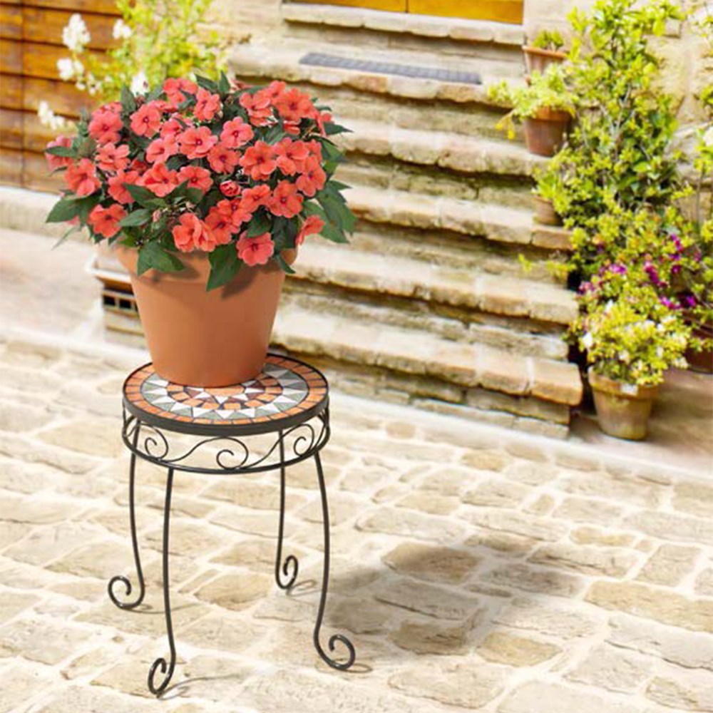 Rustica Italia Mosaic Tile Plant Stand