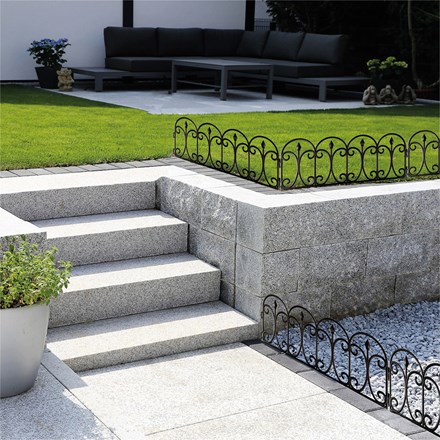 Pack of 4 - Wrought Iron Effect Garden Edge Fence