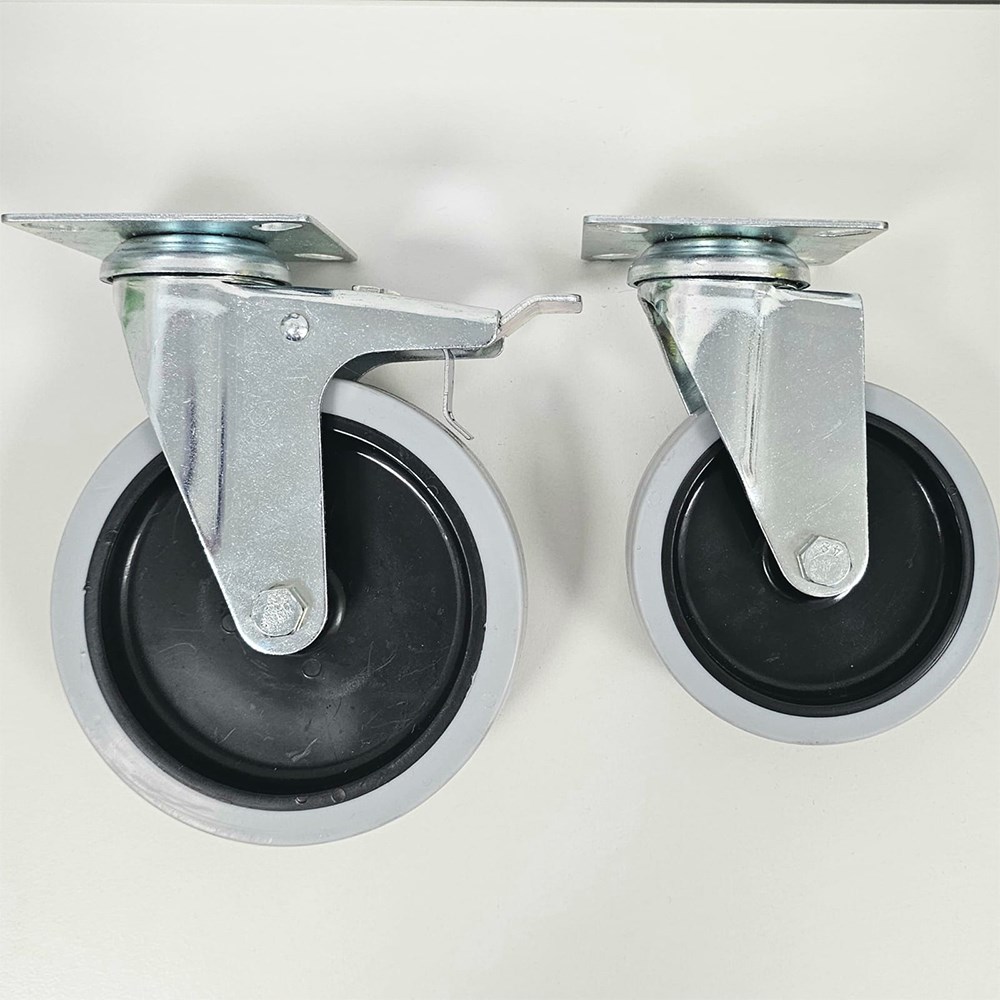 Set of Four Pressed Steel Swivel Castor For Wooden Planters 
