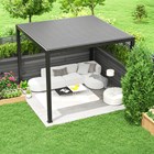 3m x 3m Charcoal Pergola with Steel Louvered Shutter Roof by Primrose Living