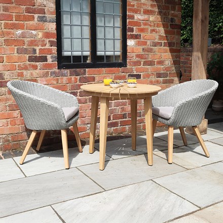ROMA 80cm Bistro Table with 2 Sol Dining Chairs