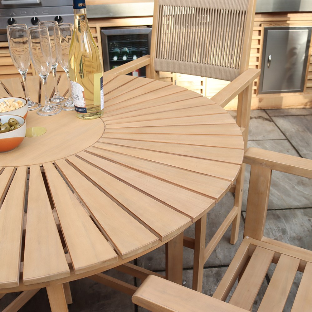 Roma Four Seater Round Bar Set With High Chairs