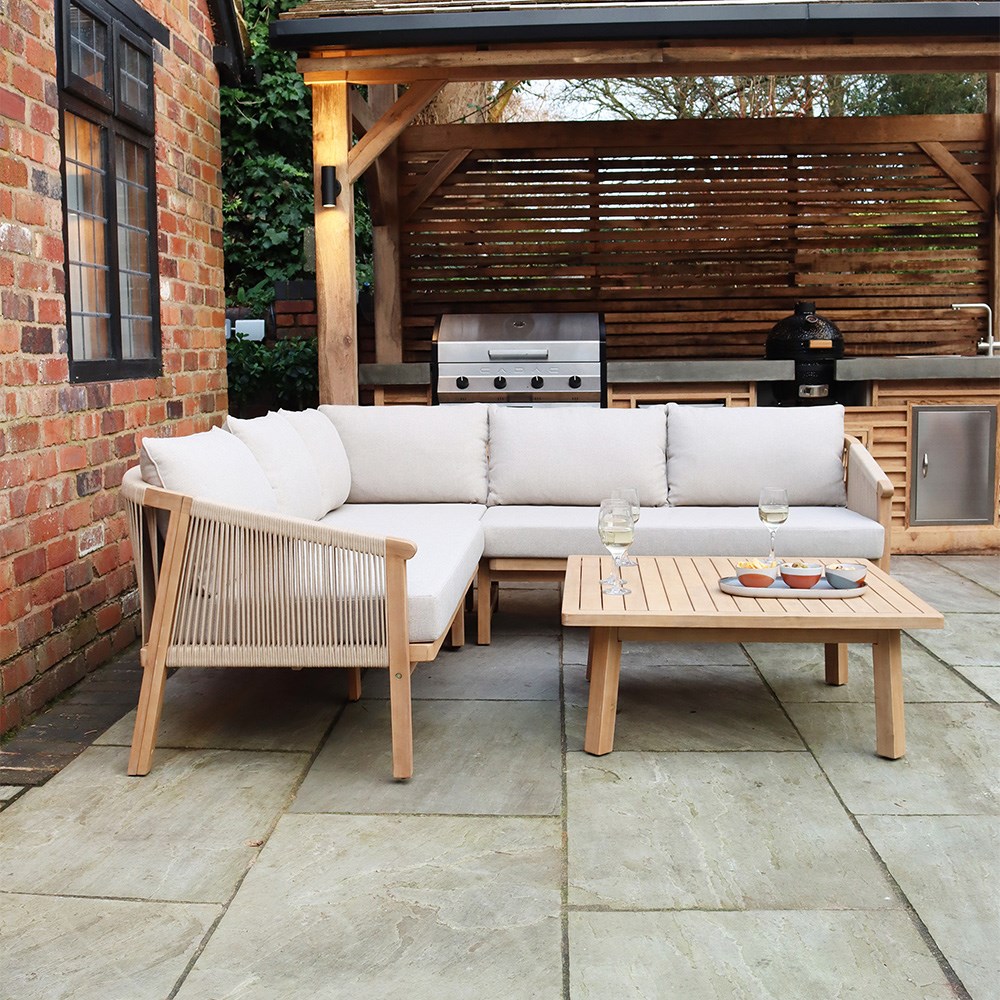 Roma Five Seater Corner Lounge Set With Square Coffee Table
