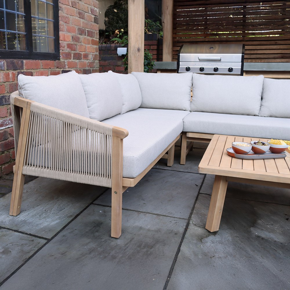 Roma Five Seater Corner Lounge Set With Square Coffee Table