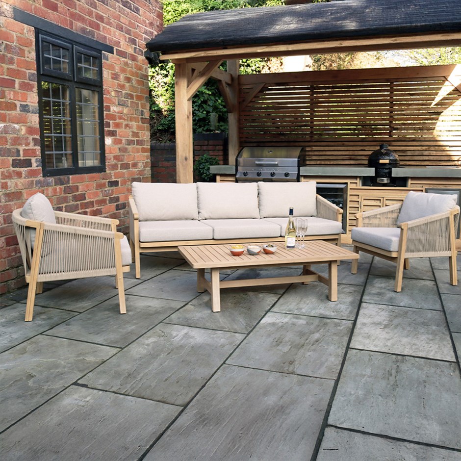 Roma Five Seater Triple Lounge Set With Rectangular Coffee Table