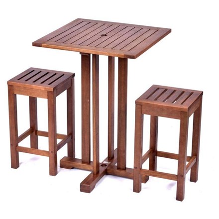 Melton square bar table with 2 bar stools