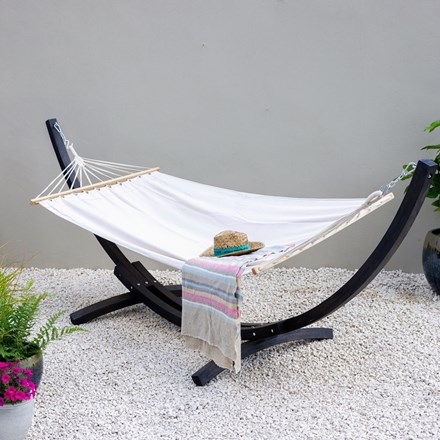 Wooden Hammock Stand Charcoal And Ivory Hammock