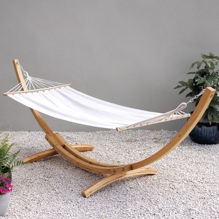 Wooden Hammock Stand Natural And Ivory Hammock