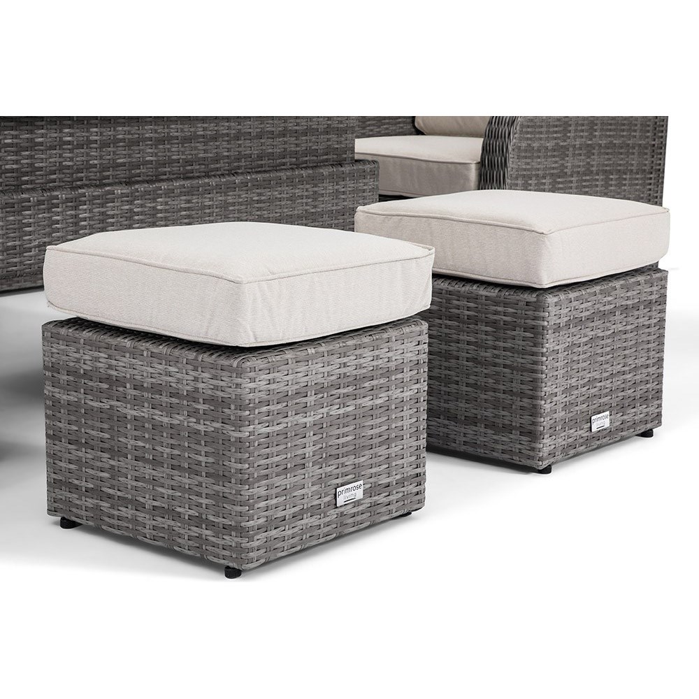 Rattan Garden Footstools With Cushions