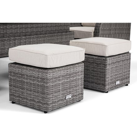 Luxury Small Square Footstool, Set of 2, Stone