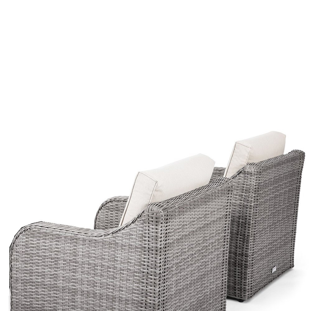 Classic Rattan Garden Lounge Armchairs With Cushions