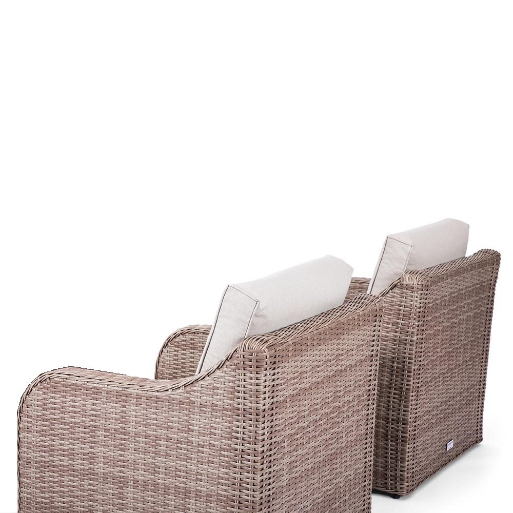 Classic Rattan Garden Lounge Armchairs With Cushions
