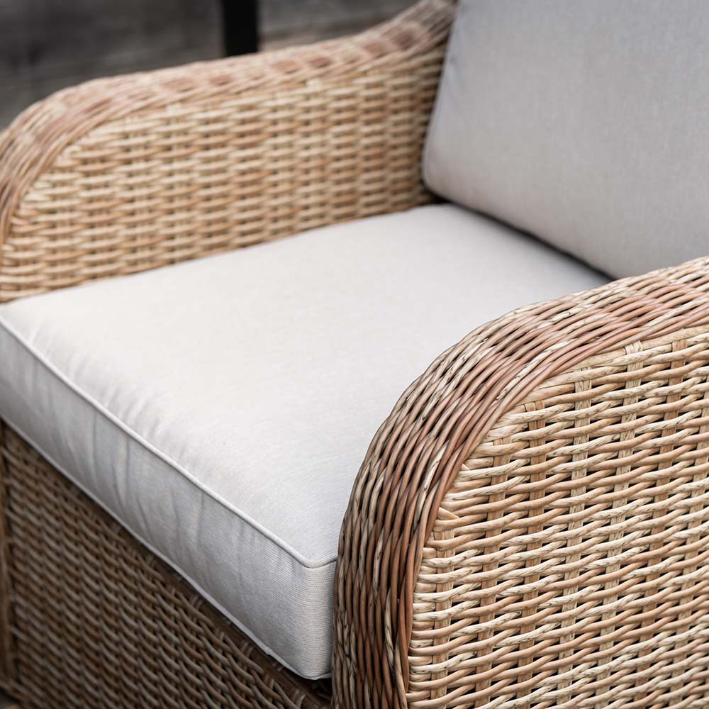 Classic Rattan Garden Lounge Armchairs With Cushions