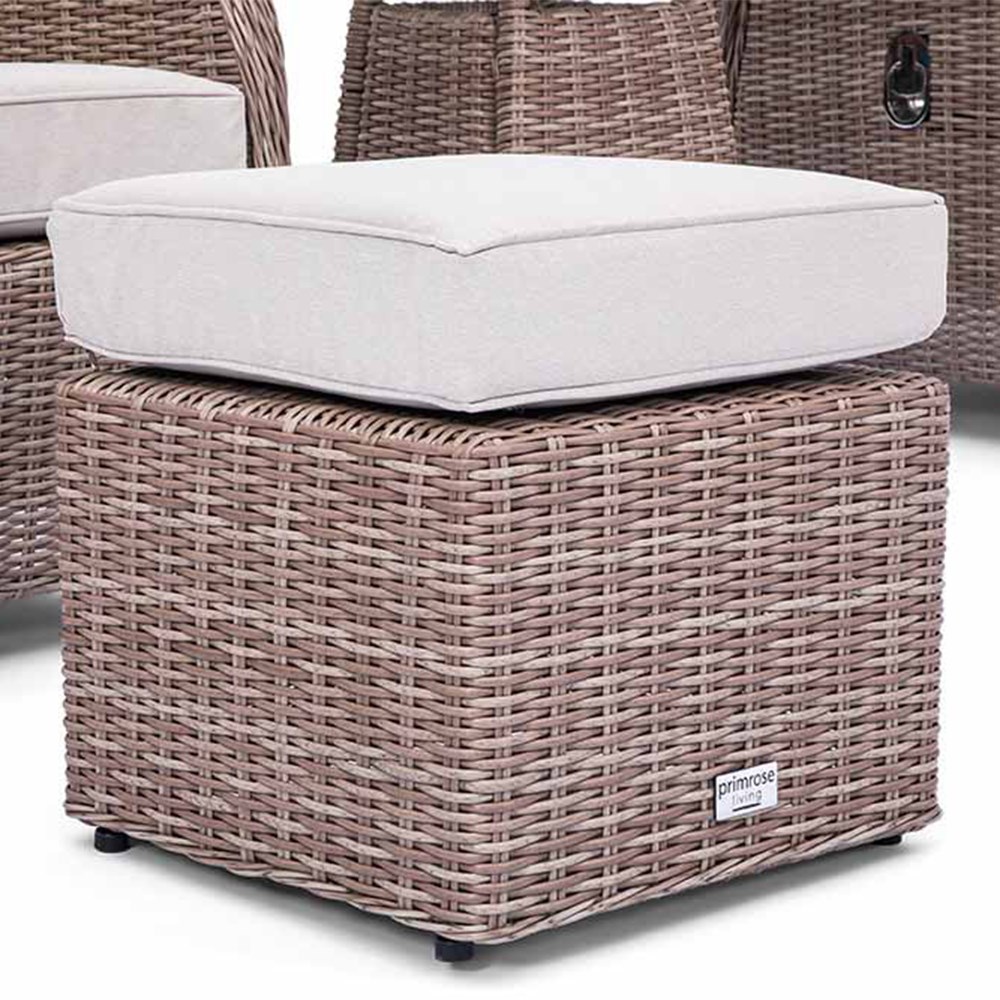 Rattan Garden Footstools With Cushions