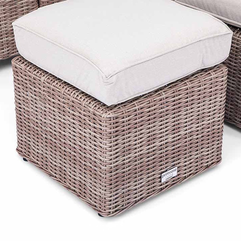 Rattan Garden Footstools With Cushions