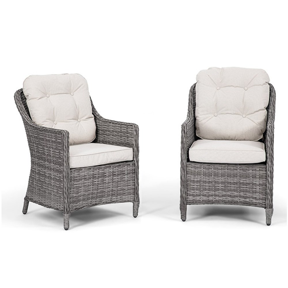 Classic Rounded Back Dining Chair, Set of 2, Stone