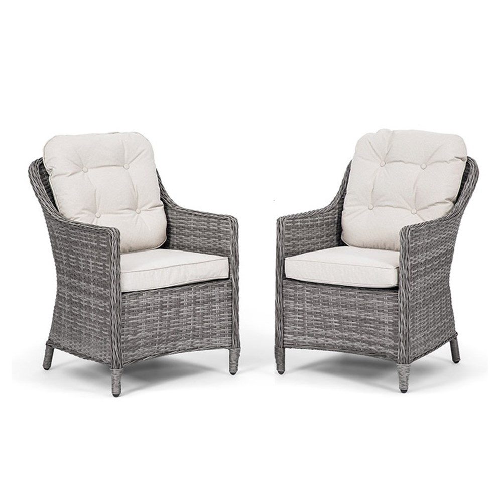 Classic Rounded Back Dining Chair, Set of 2, Stone