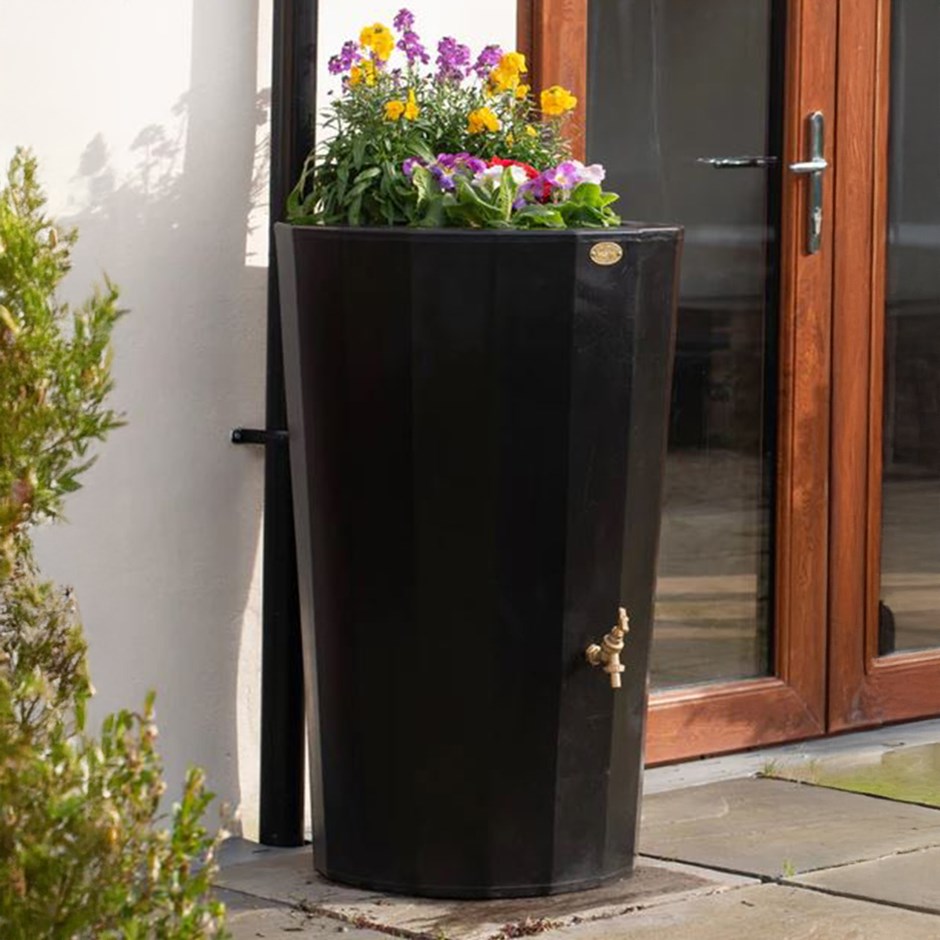Midi Metropolitan Water Butt Planter in Black
