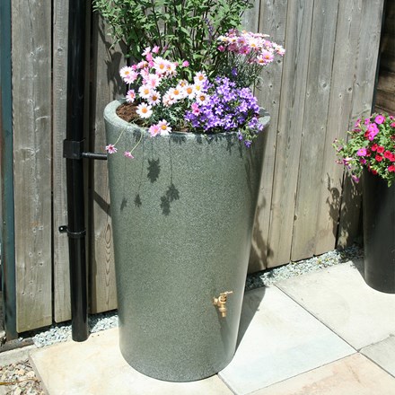 The City Water Garden Water Butt Planter Green Marble
