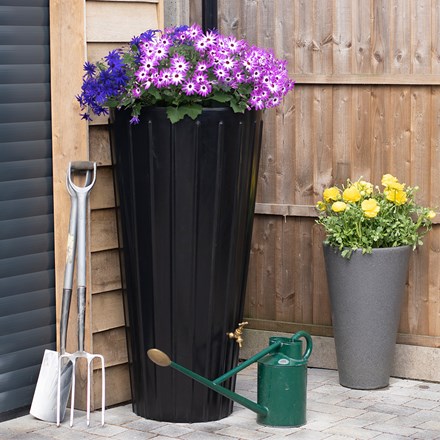Cosmo 200l Water Butt Planter Black