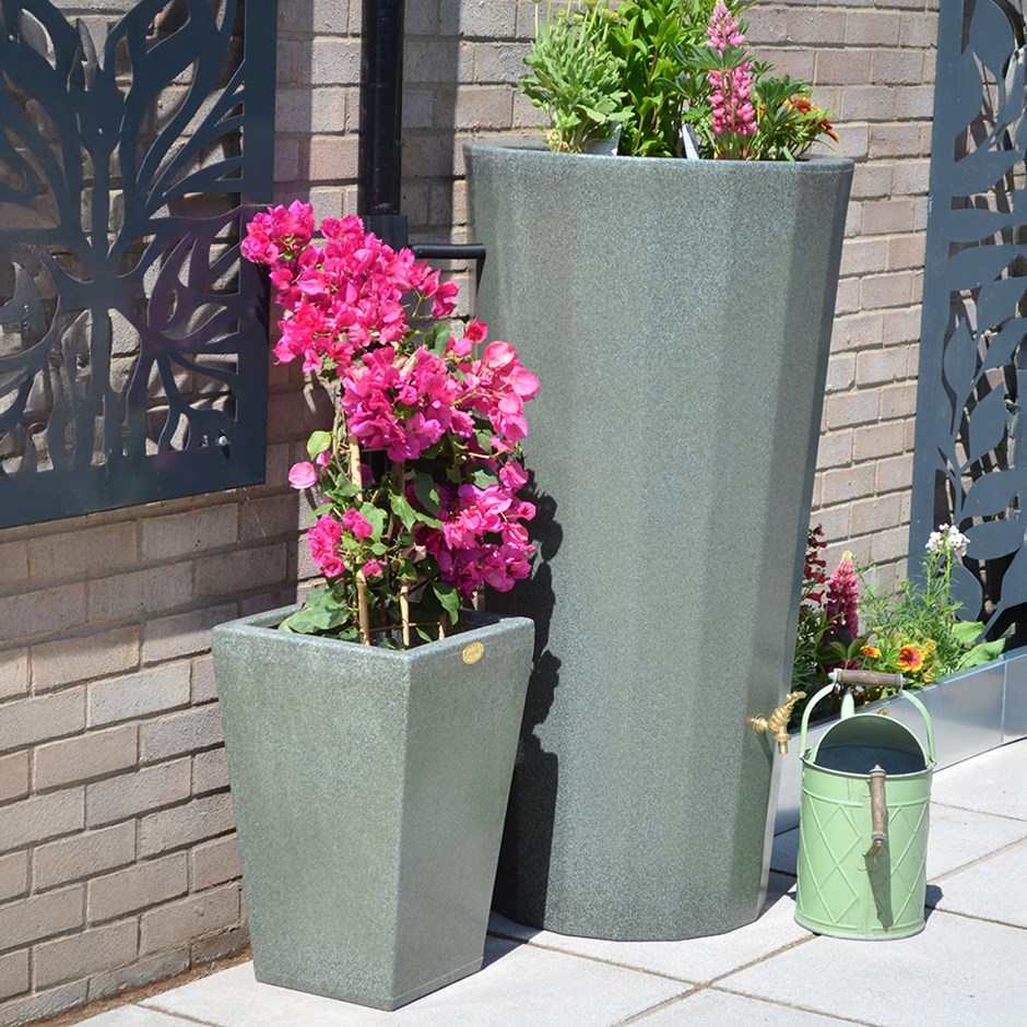 Metropolitan Water Butt Planter Green Marble