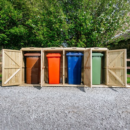 Chatburn Quad Wheelie Bin Store 4 x 140L