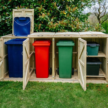 Shireburn 3 Wheelie Bin & 2 Recycle Box Store