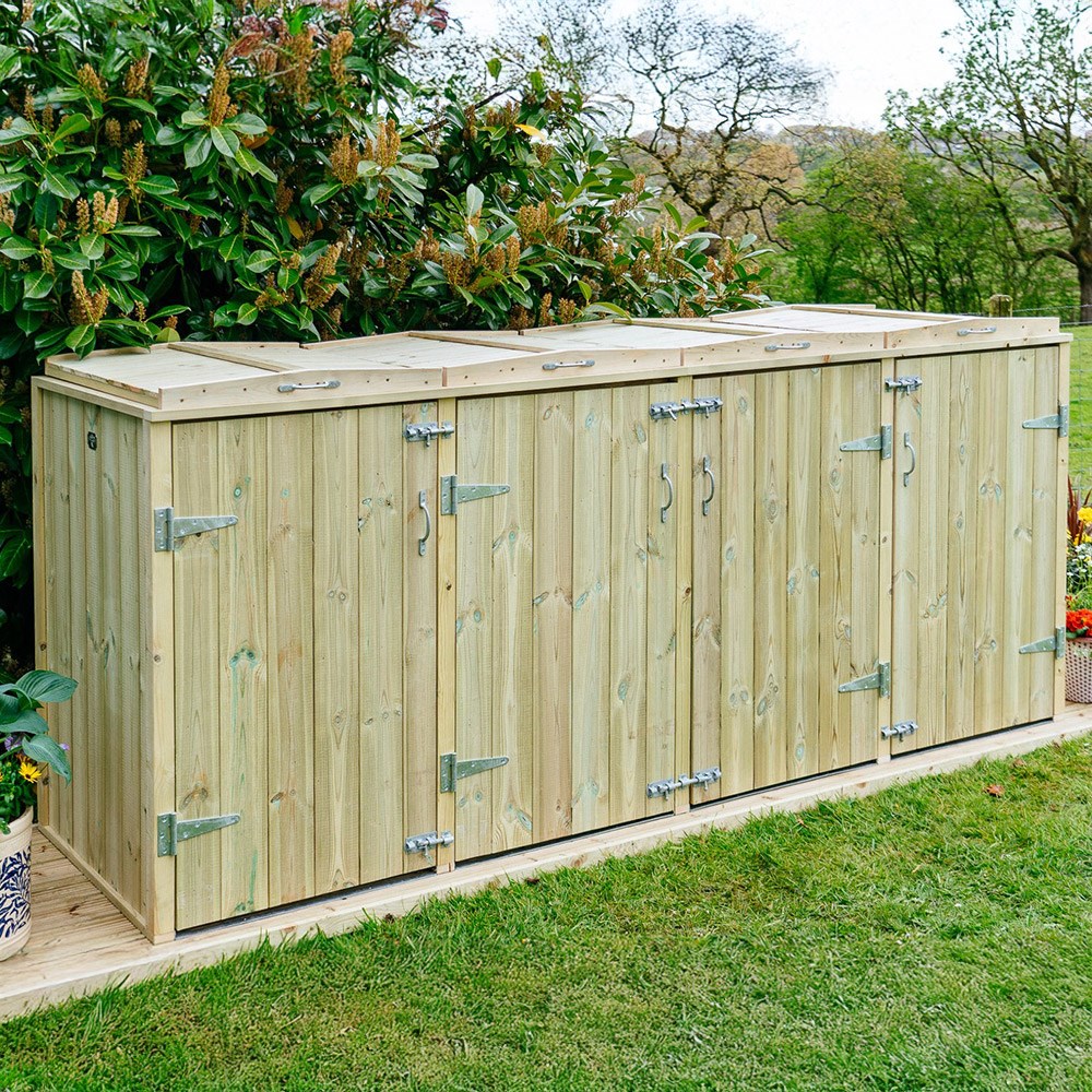 Shireburn Triple Wheelie Bin & Recycle Box Store