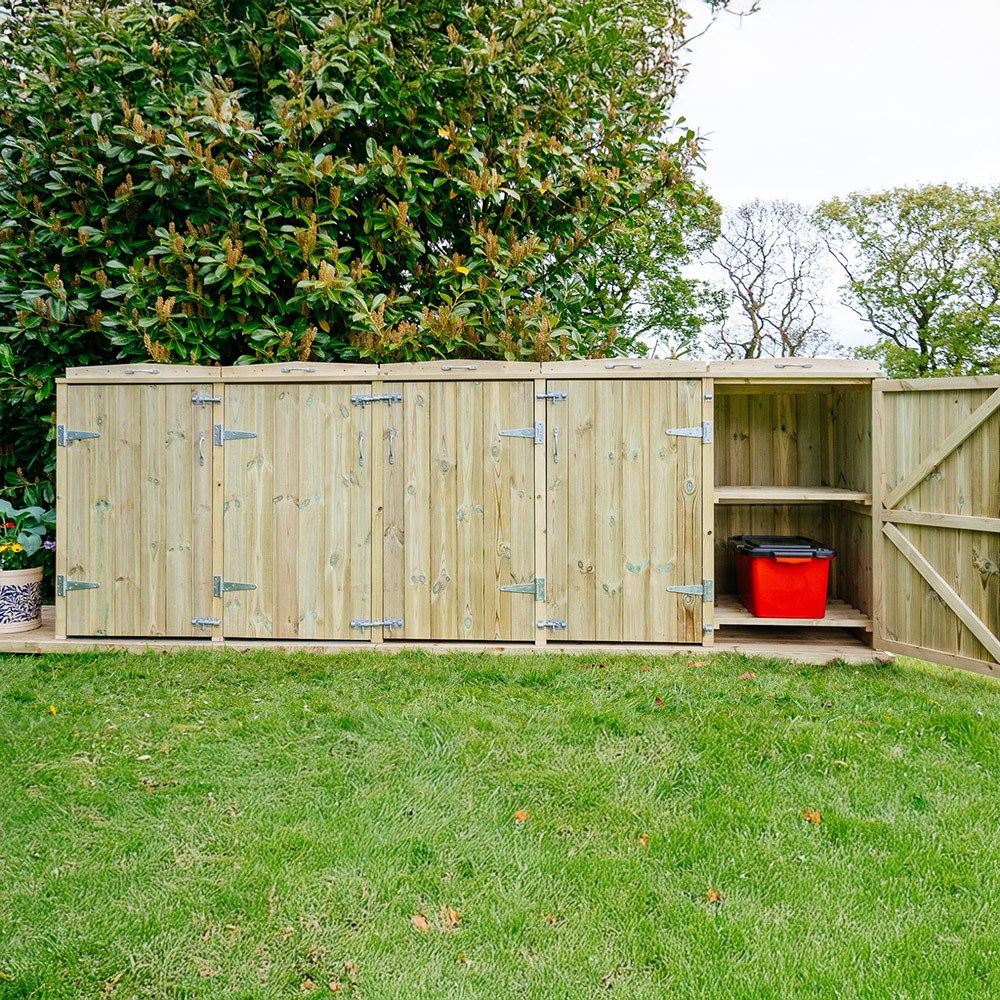 Shireburn Triple Wheelie Bin & Recycle Box Store