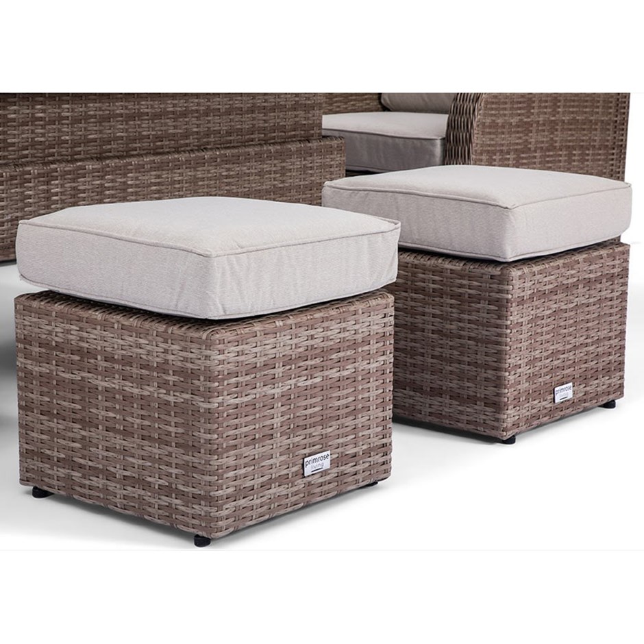 Set of 2 Classic Rattan Footstool in Natural