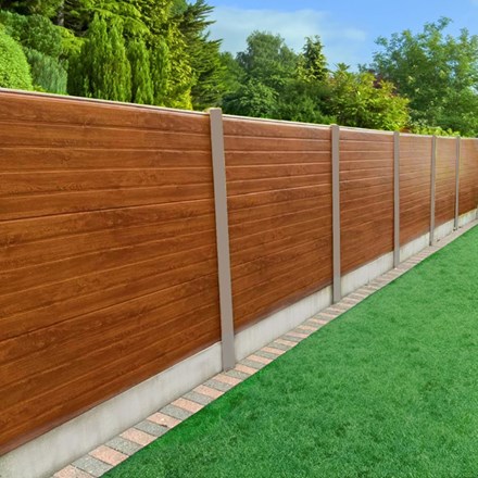 Endurofence Composite Fencing Golden Oak Pack of 3