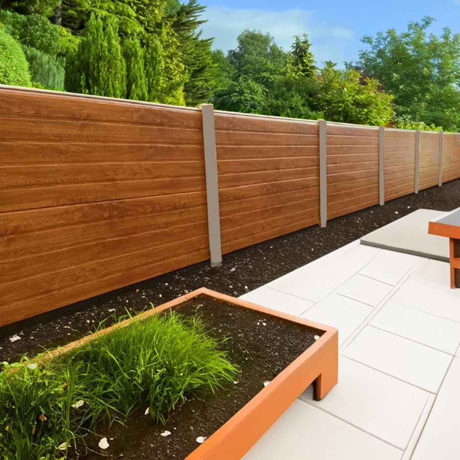 Endurofence Composite Fencing Golden Oak