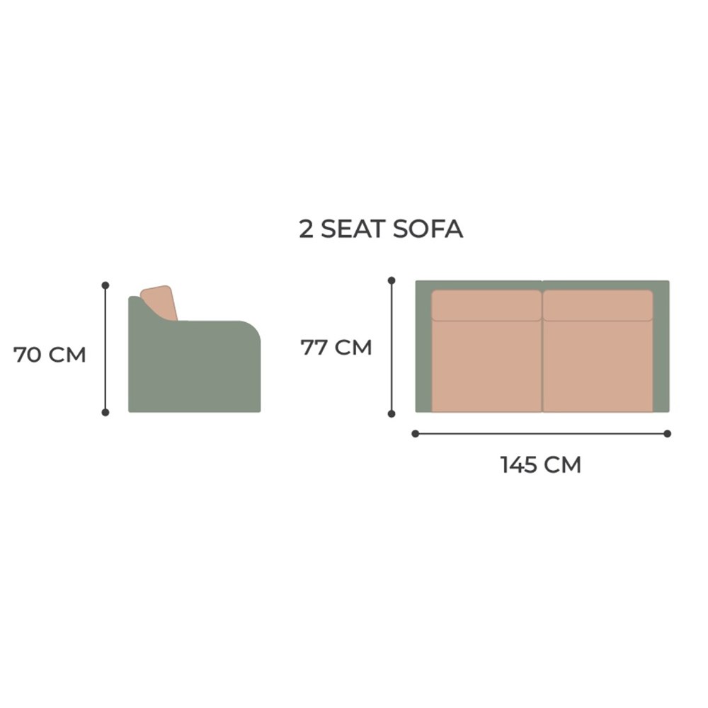 Classic Rattan 2 Seater Garden Sofa With Cushions in Natural