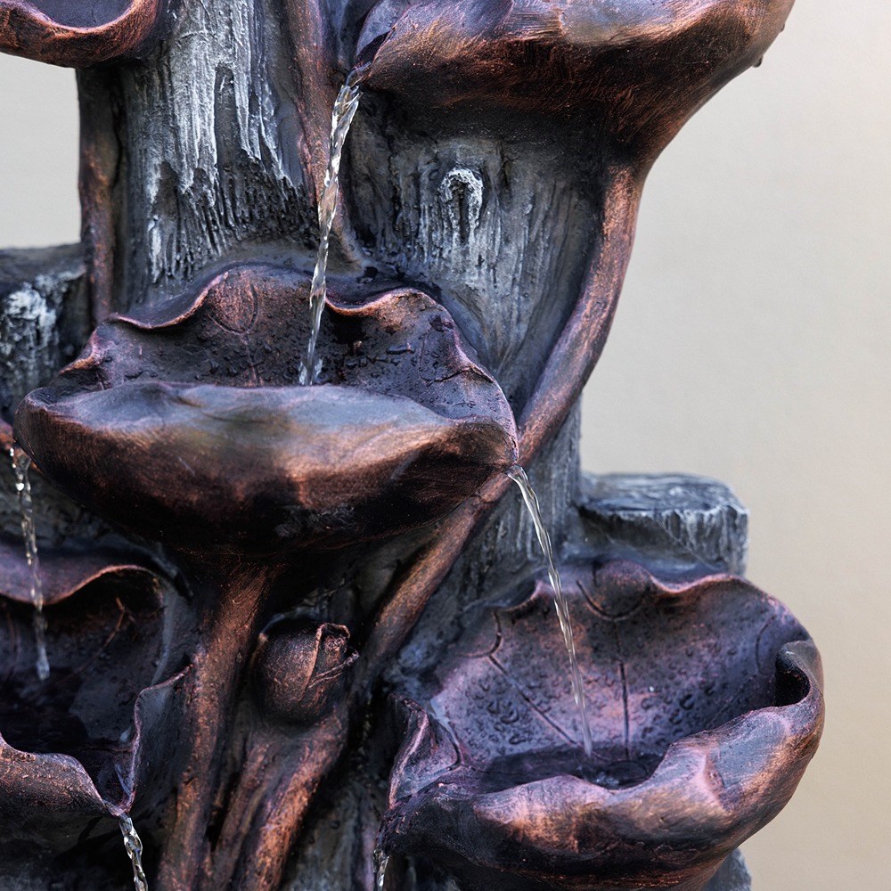 Lily Pad Rock Cascade Solar Water Feature