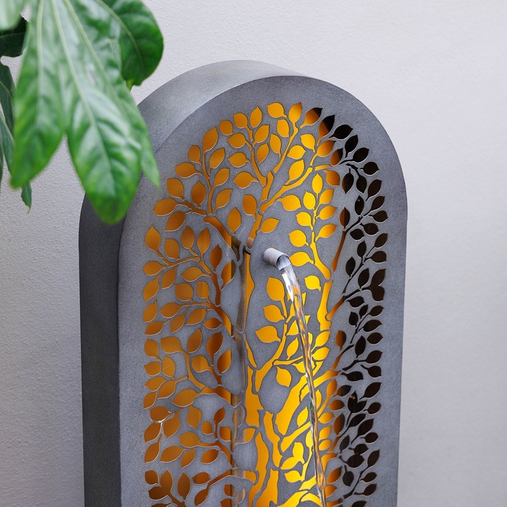 Cut-Out Panel Garden Water Feature with Lights