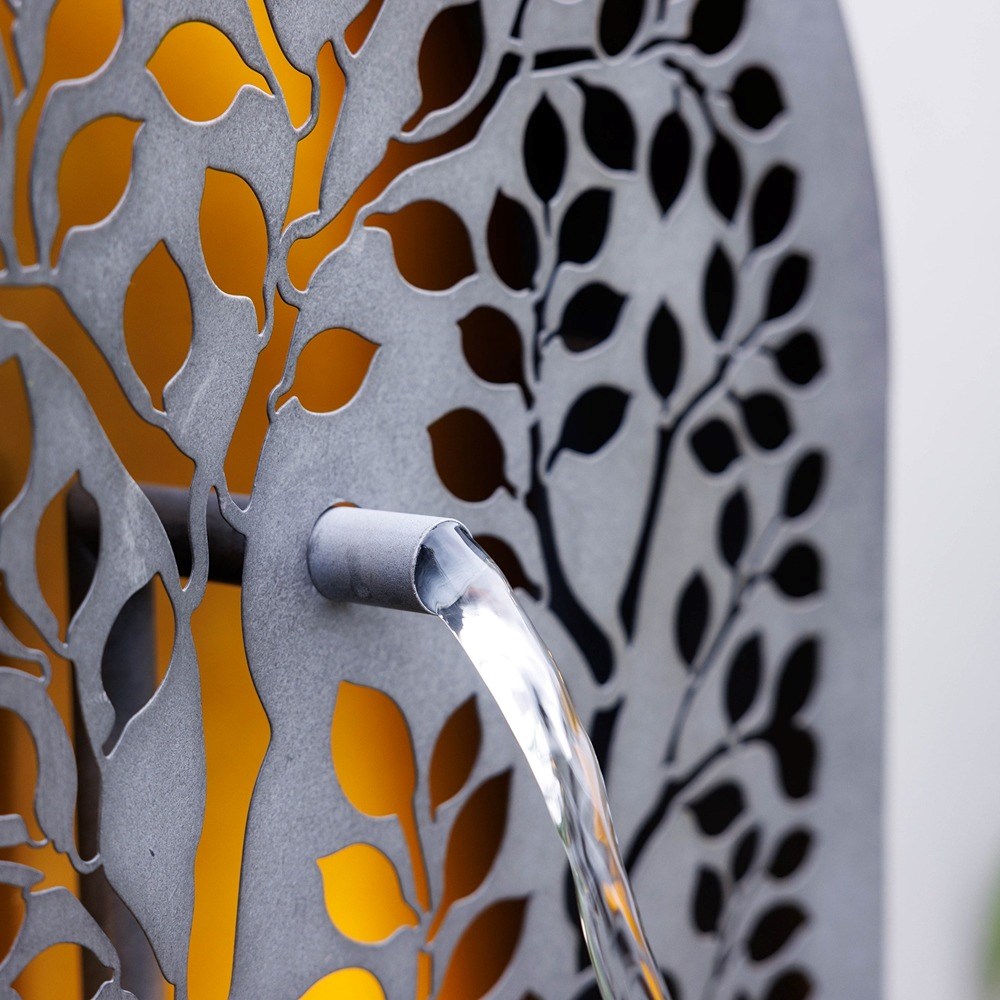 Cut-Out Panel Garden Water Feature with Lights