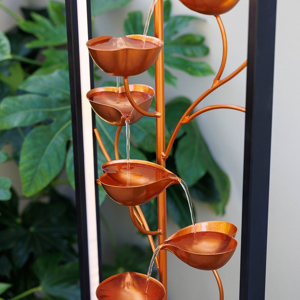 Tiered Petal Garden Water Feature with Lights