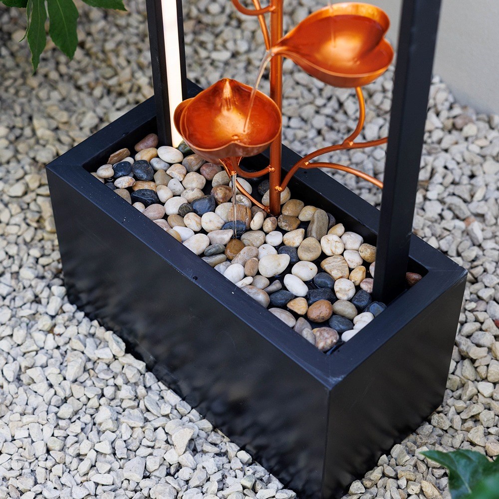 Tiered Petal Garden Water Feature with Lights