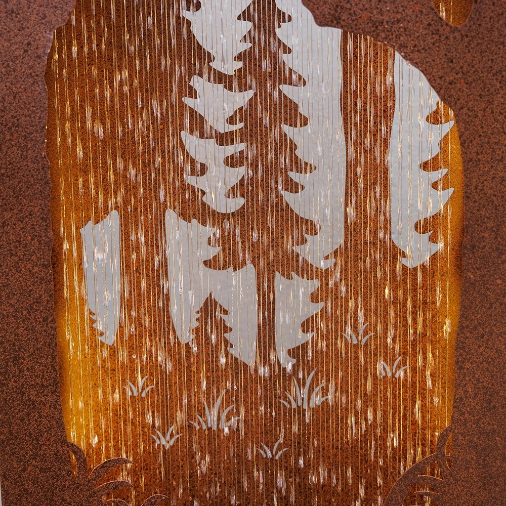 Forest Scene Water Wall Feature with Lights