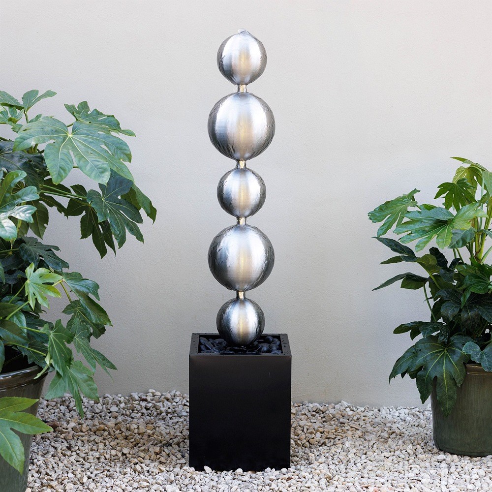 Cascading Sphere Garden Water Column
