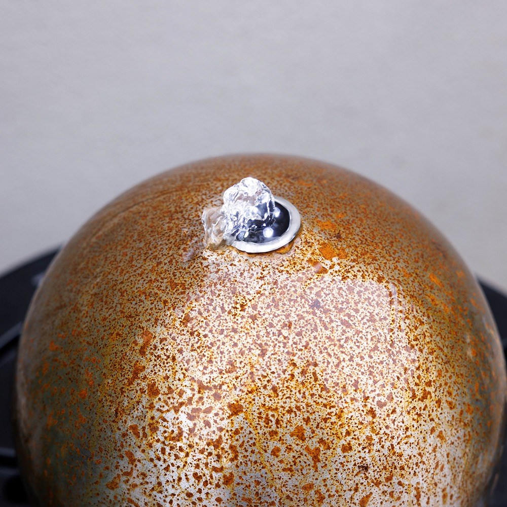 Corten Steel Sphere Water Feature